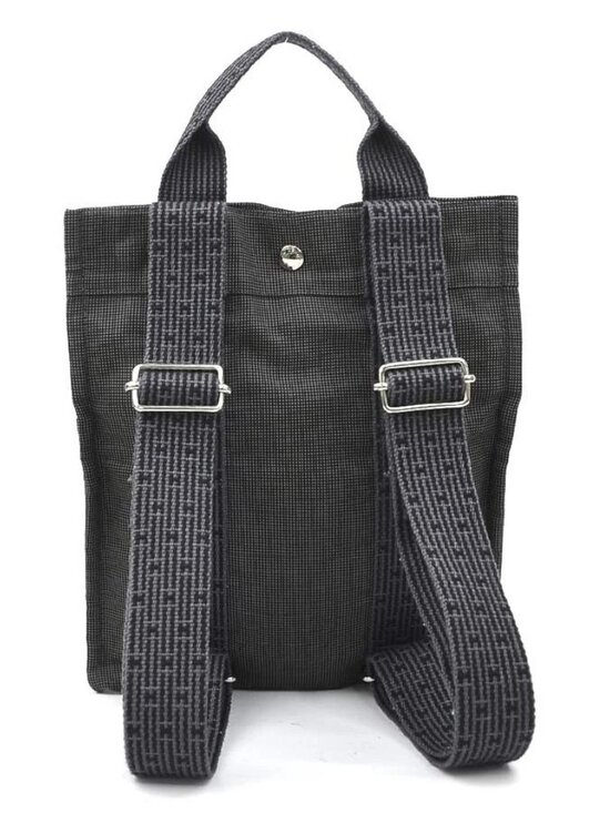 Auth HERMES Herline Ado PM Backpack Dark Gray Canvas/Silvertone - e61093g main image 13